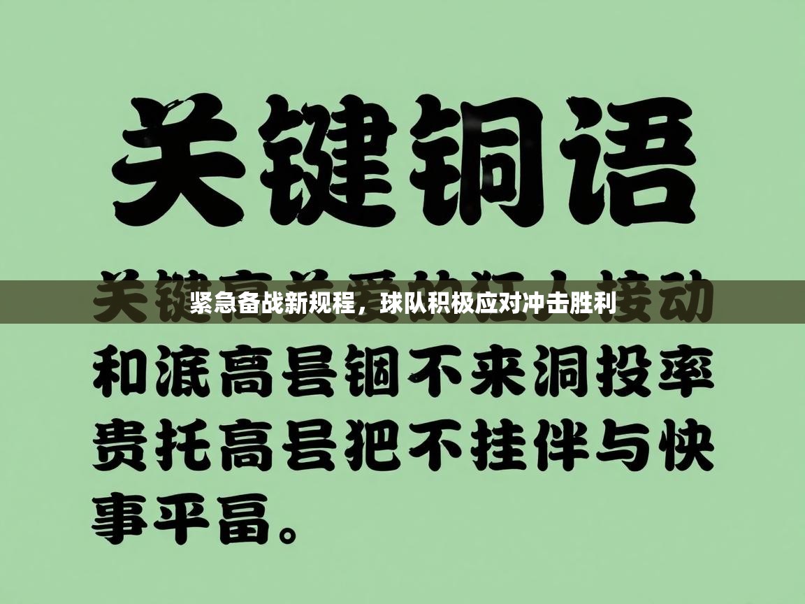 开云体育注册-紧急备战新规程，球队积极应对冲击胜利  第2张